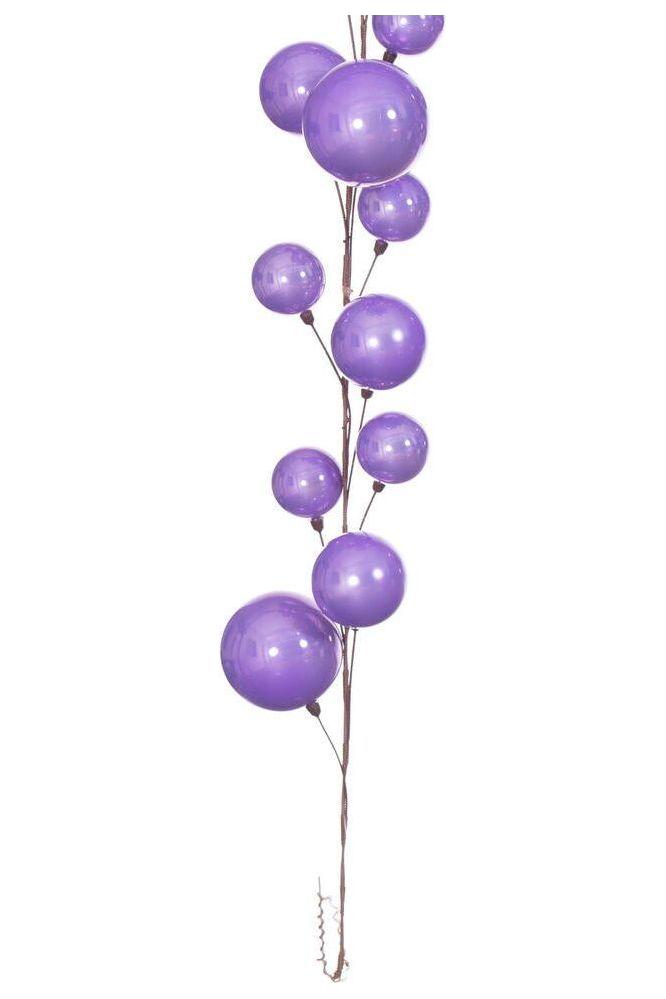 Lavender Pearl Assorted Finish Branch Ball Ornament Garland