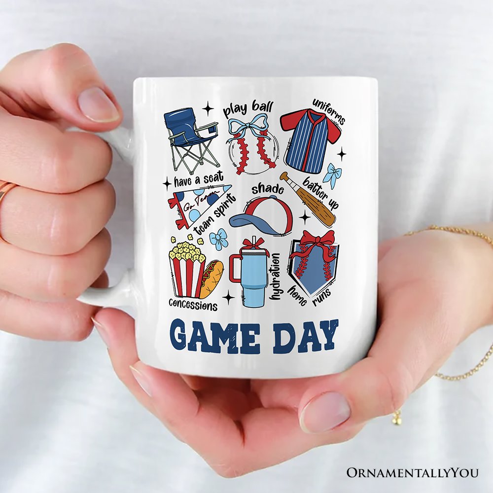 Retro Game Day Baseball Mug, Sports Lover Gift