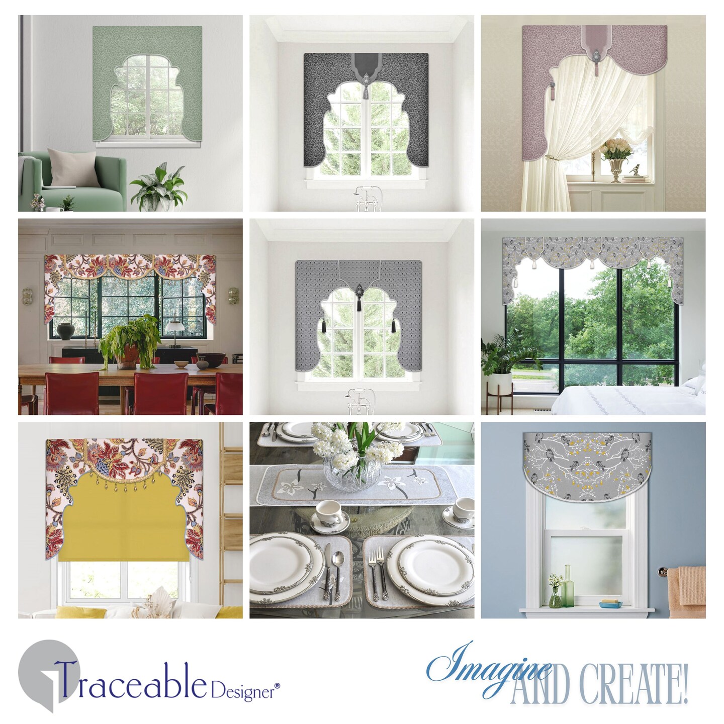 Ornate Lambrequin Valance Kit – Make Perfectly Shaped Scalloped Window Treatments Without Sewing