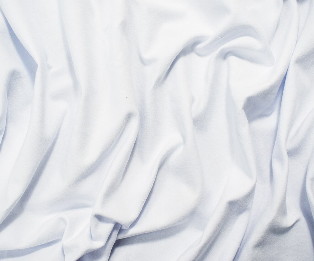 White Solid Cotton Spandex Knit Fabric - 10 oz - Reorderable By the Yard