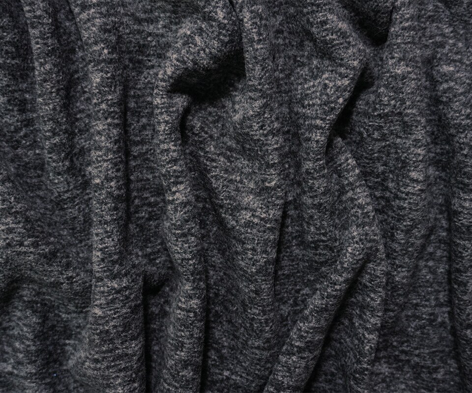 Heather Black Famous Designer Sweatshirt Fleece Knit Fabric By the Yard
