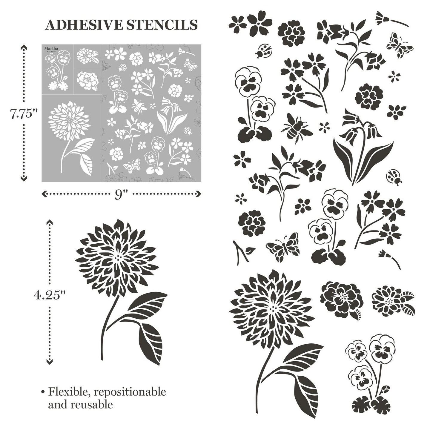 Martha Stewart&#x2122; Flora &#x26; Fauna Stencil Kit - 13 pc. - 68510