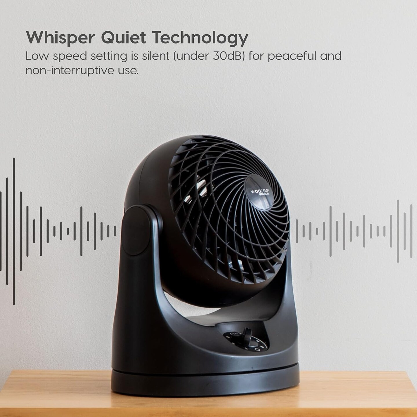 IRIS USA WOOZOO Fan, Small Oscillating Desk Fan, Table Air Circulator, 3 Speeds, 52ft Max Air Distance, 12 Inches, 112° Adjustable Tilt, 30 db Low
