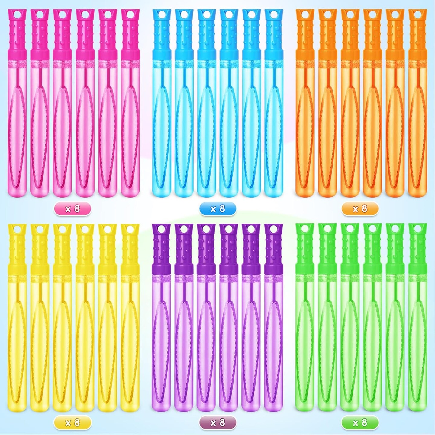 Bubble Wand, 48 Pcs Bubble Wands Bulk in 6 Colors, Bubble Party Favors for Kids, Summer Toys