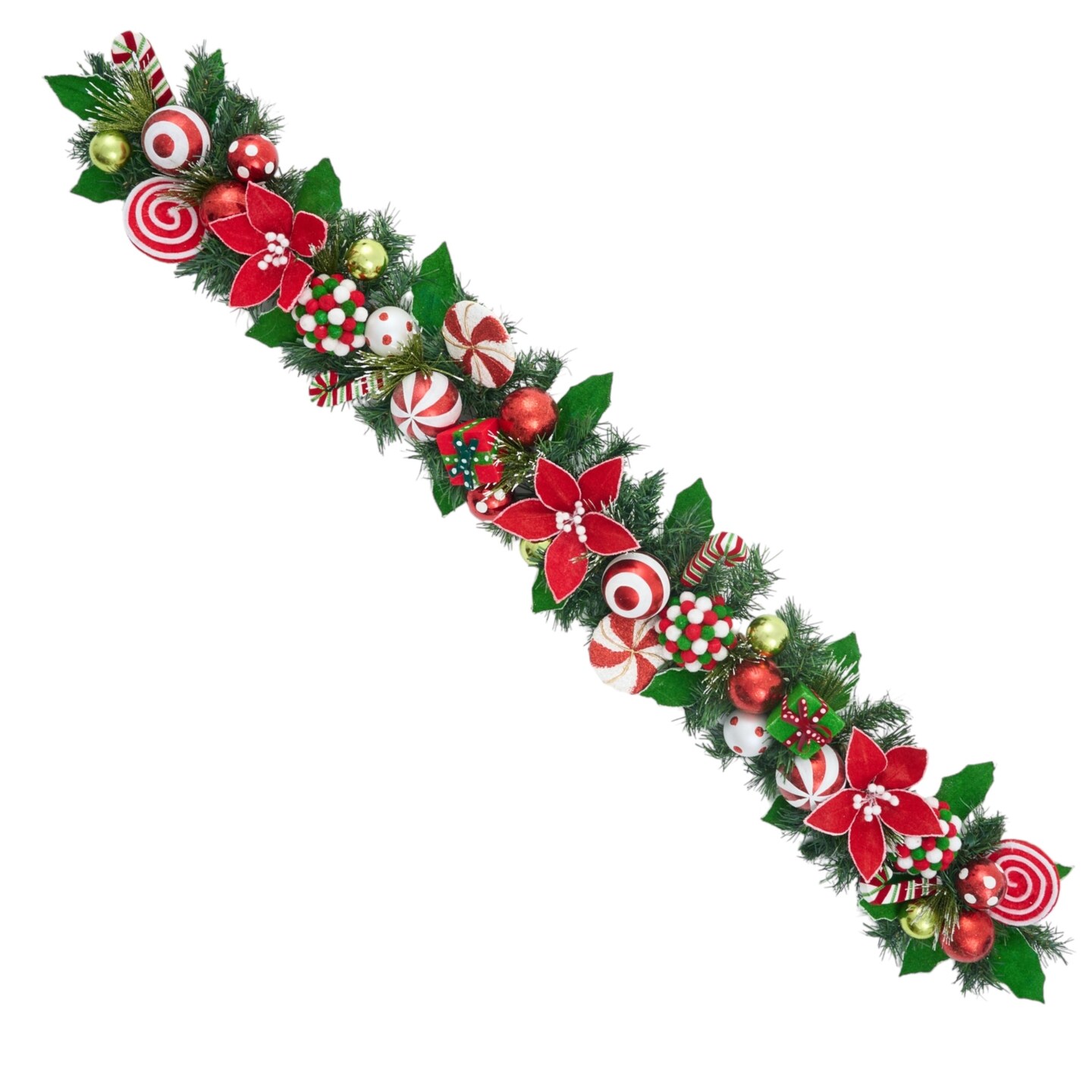 Christmas Peppermint Garland, Red and Green Christmas Garland - Holiday Tree