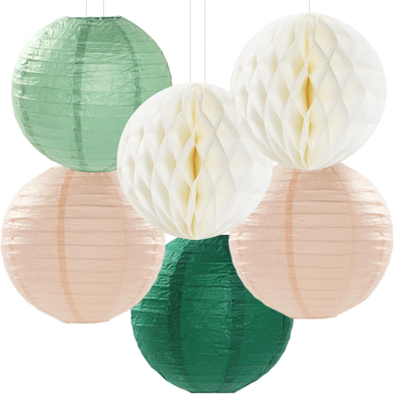 Sage-Green Pink-Beige Boho Party-Decorations Streamers(Sage-green Pink-beige)