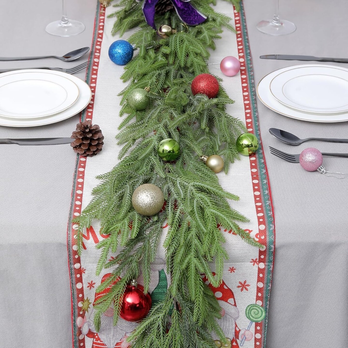1PC 6FT Artificial Real Touch Winter Pine Garland