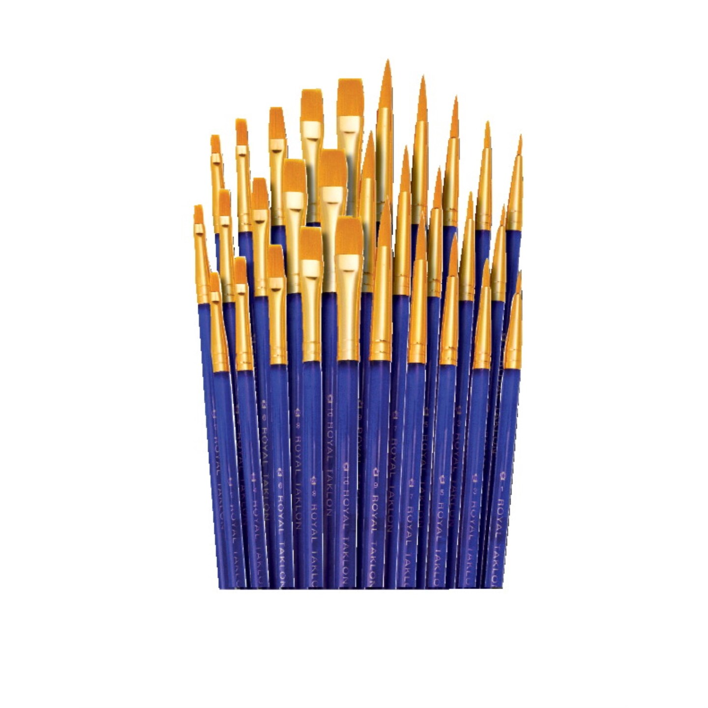 Royal Brush Gold Taklon Brushes, Set of 30