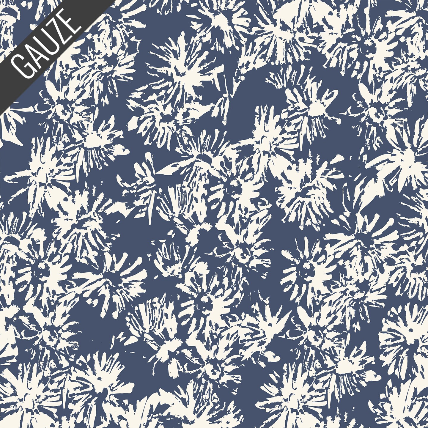 Wild Blooms Double Gauze in Blue (228759) | Sienna and Indigo | Hello Aunty Design | Cloud9