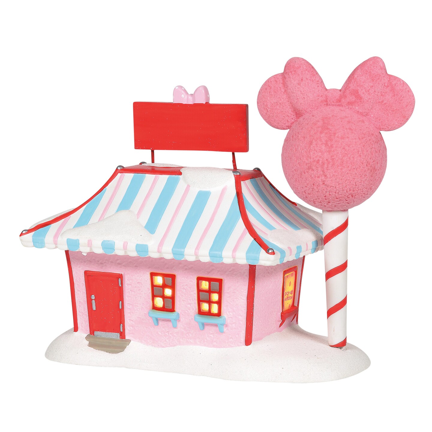Department 56 Disney Village Minnie&#x27;s Cotton Candy Shop Lit Hanging Christmas Ornament 7.6in H