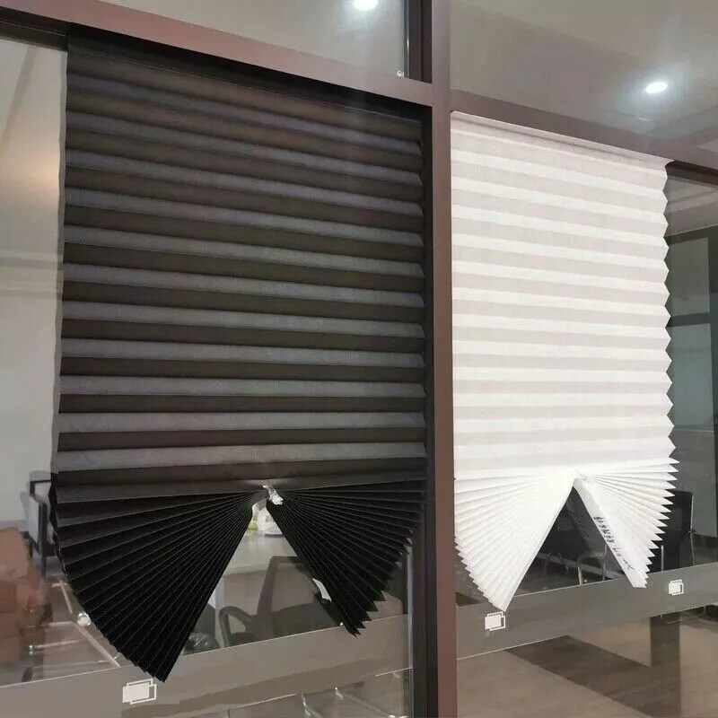 Cordless Blackout Pleated Fabric Shade Window Blind Sun UV Half Blind Roller