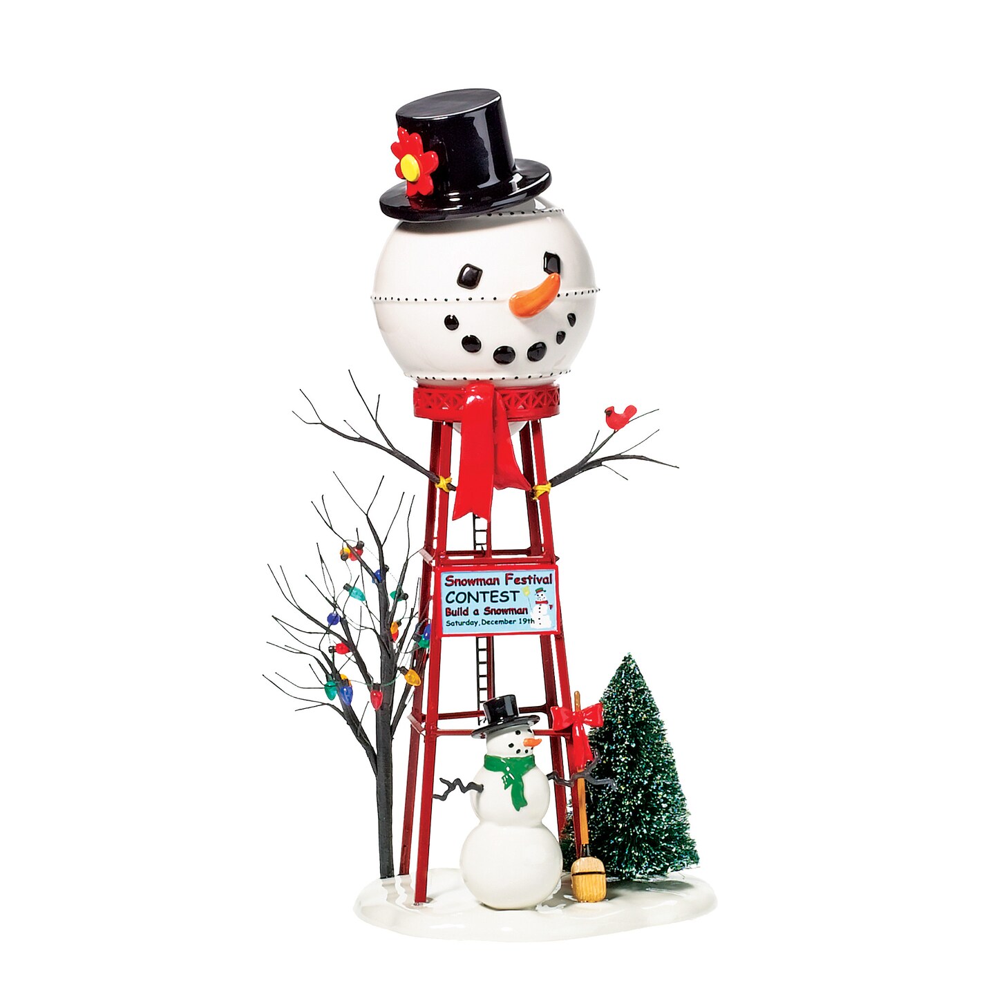 Department 56 Cross Product Village Snowman Watertower Accessory Figurine 12in H