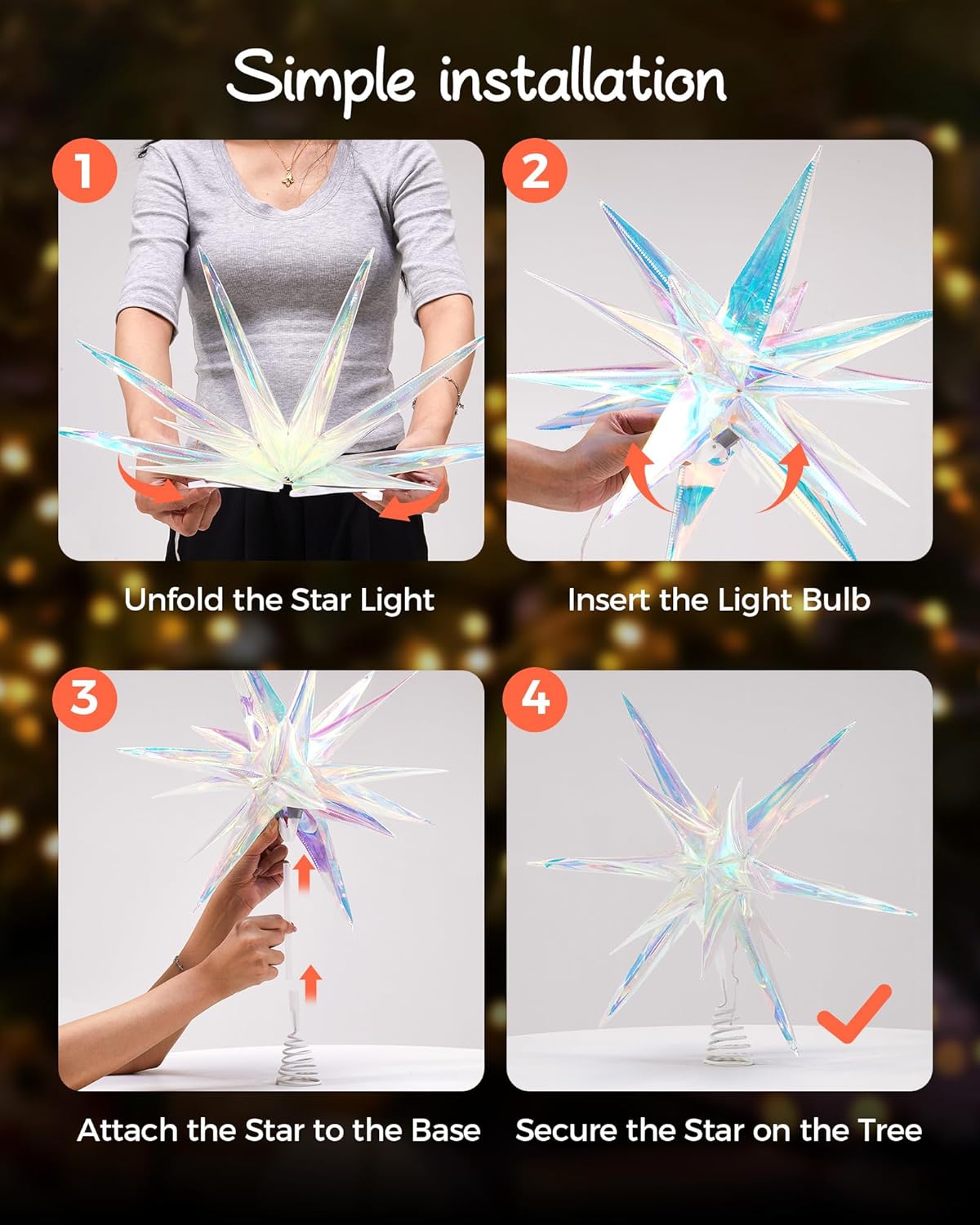 RGB LED Christmas Tree Topper Star - APP-Controlled(Rgb)