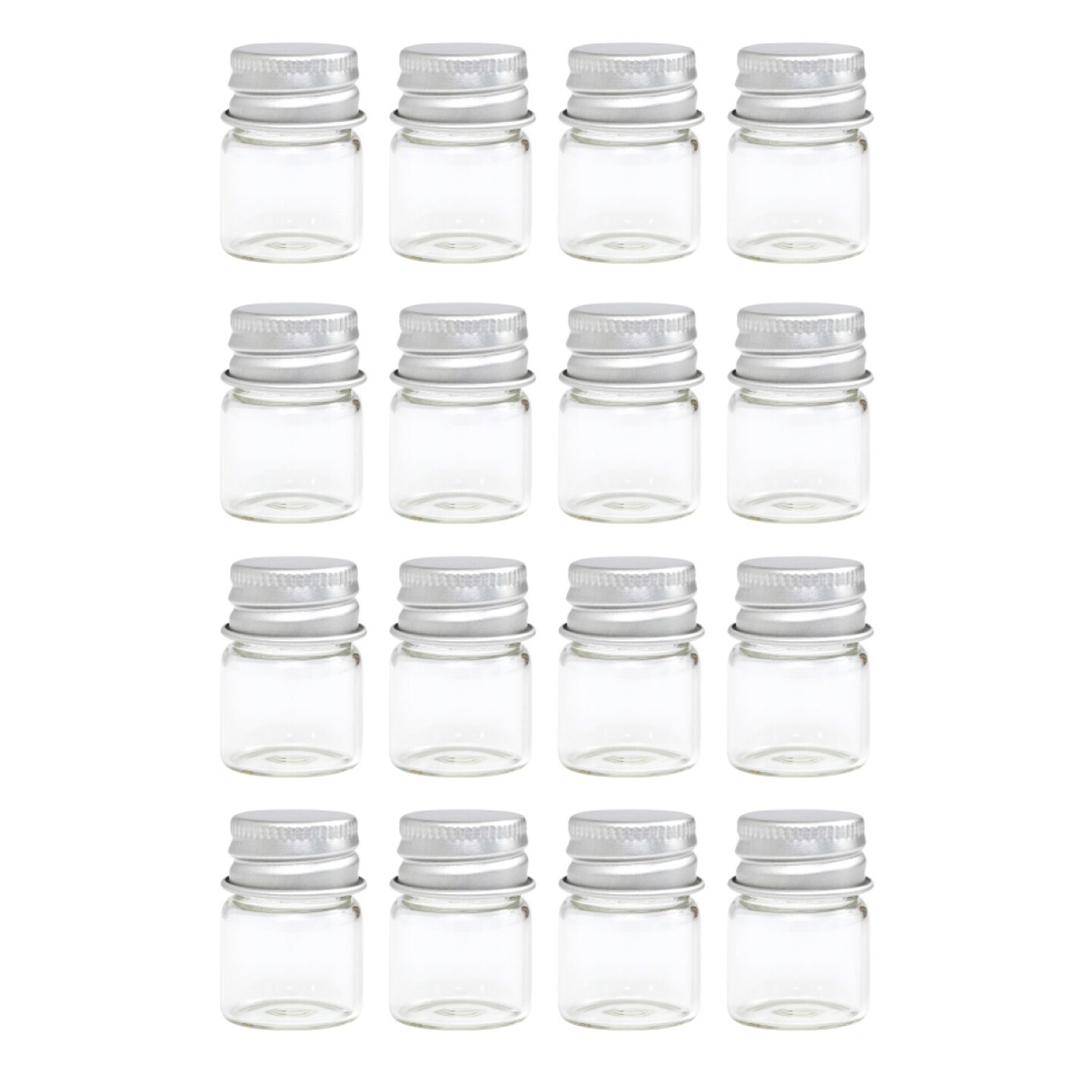We R Makers Mini Jars with Lids - Small Glass Mason Jars for Party Favors, Craft Supplies Storage, and DIY Weddings - 0.75 x 0.75 x 1.25 inches, Set of 16