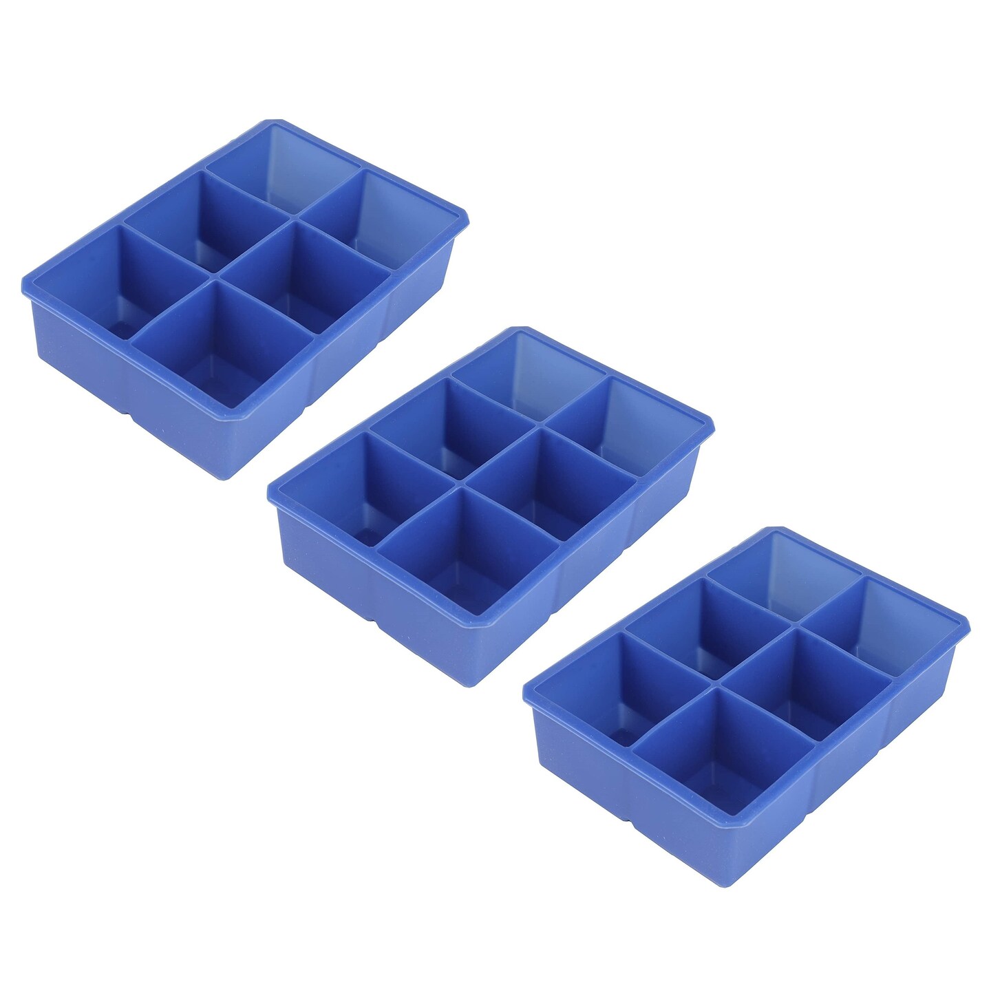 Chef Craft 6-Cube Silicone Ice Cube Tray - Makes Large 2" Easy To Remove Cubes