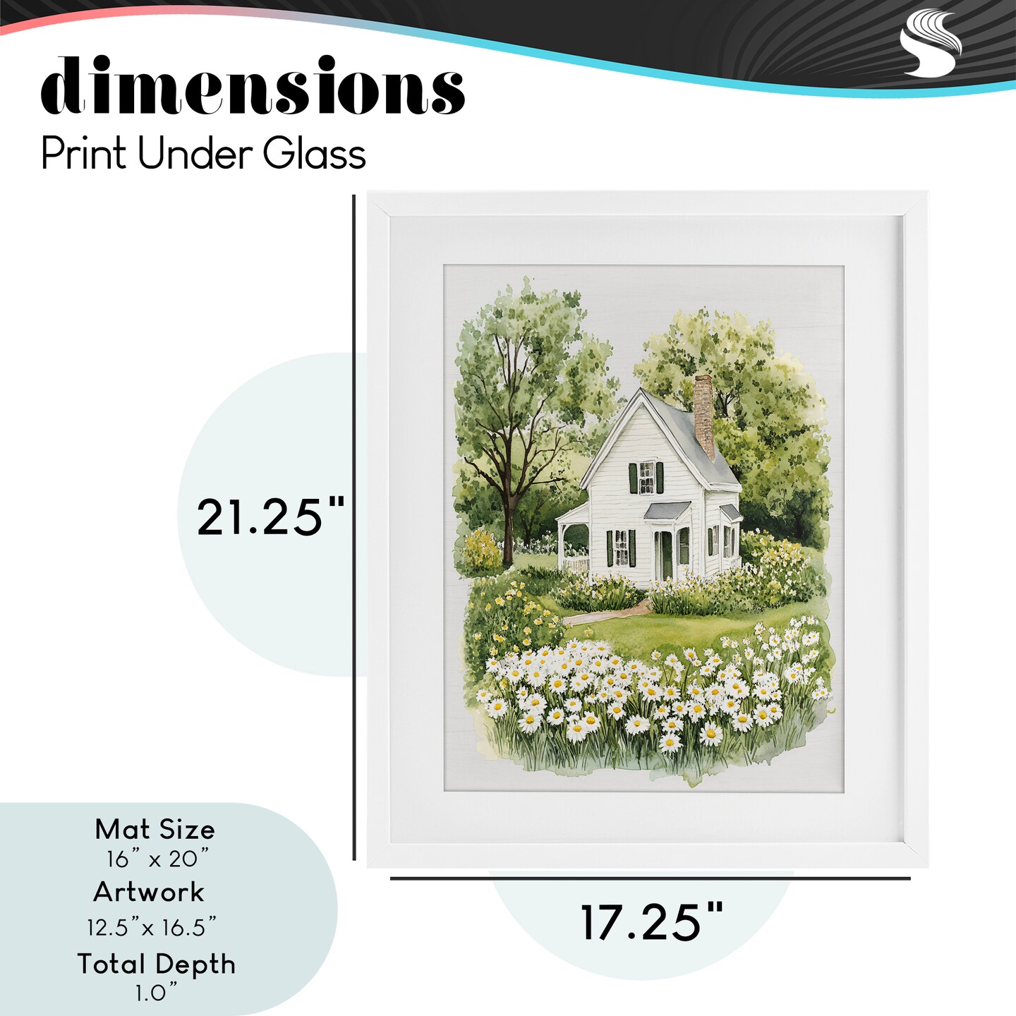 Stupell Industries Quaint Countryside Cottage Garden Framed Print Under Glass, design by Lettered and Lined