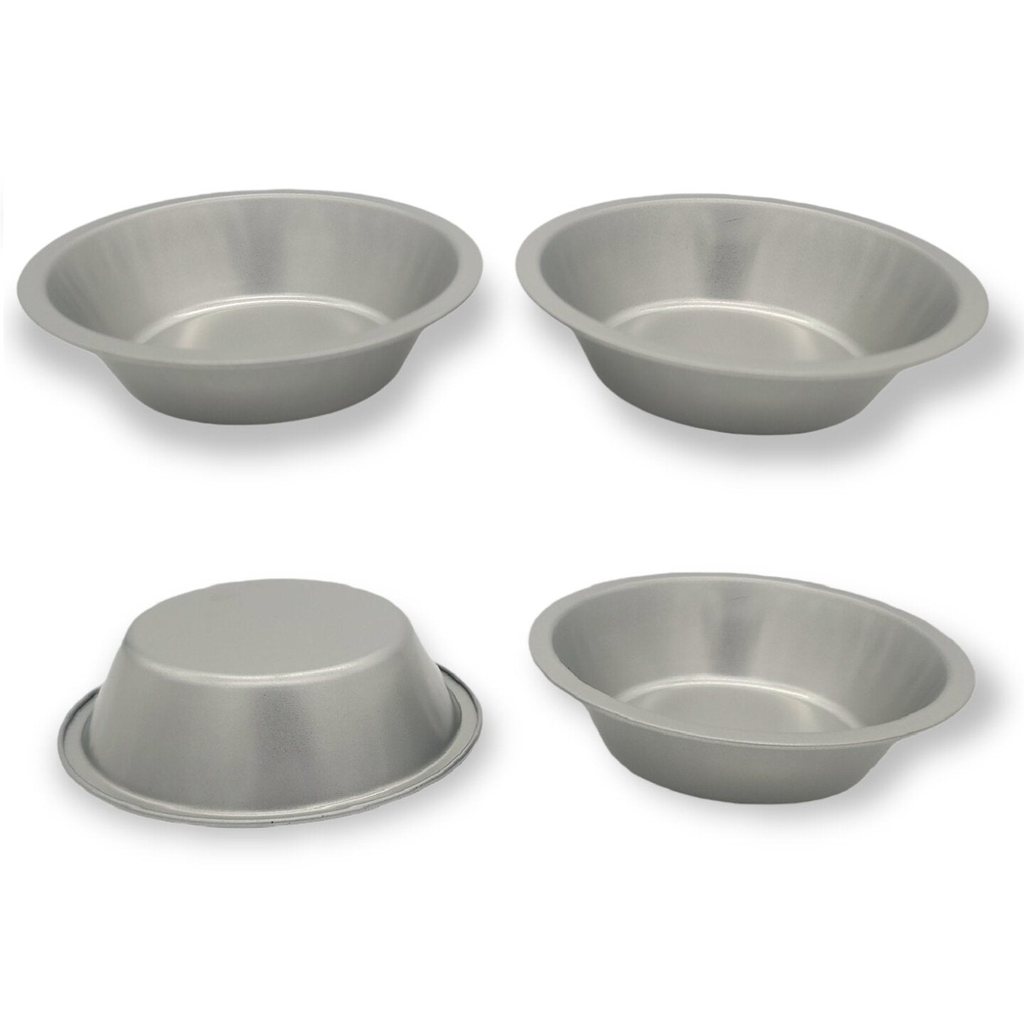 Handy Housewares 5&#x22; Tin Non-Stick Mini Pie Pans Set of 4 - Great for Desserts, Fruit Pies, Pot Pies and Quiches