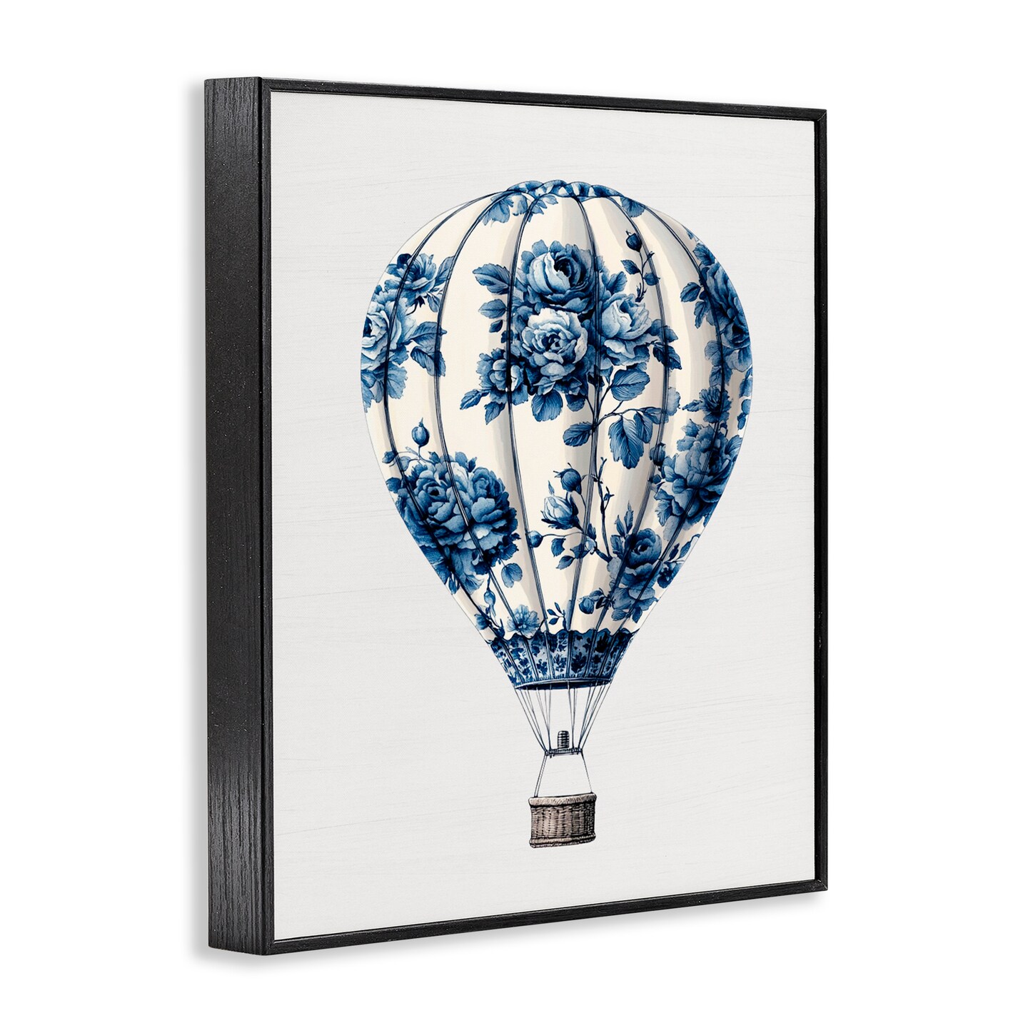 Stupell Industries Vintage Toile Hot Air Balloon Framed Giclee, design by Lettered and Lined