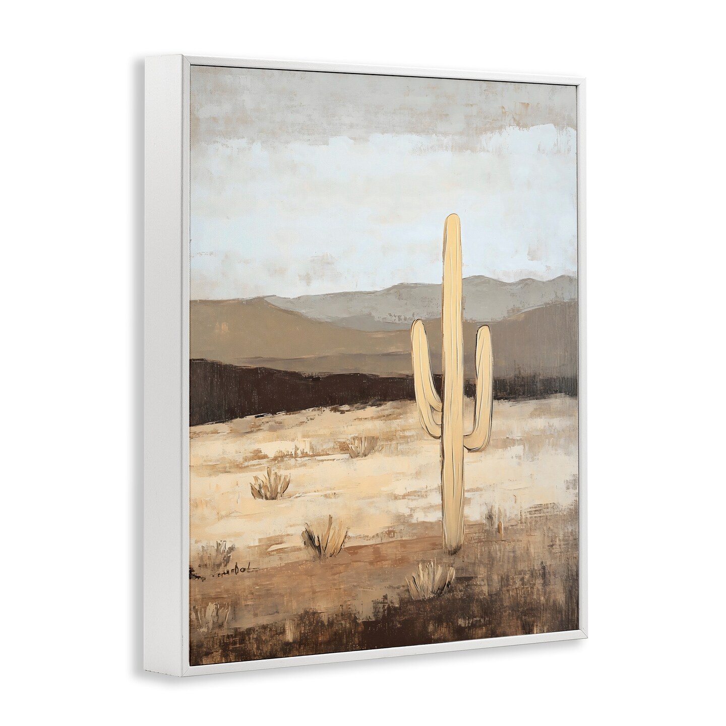 Stupell Industries Neutral Western Scene with Cactus Framed Giclee, design by Franklyn Gregory