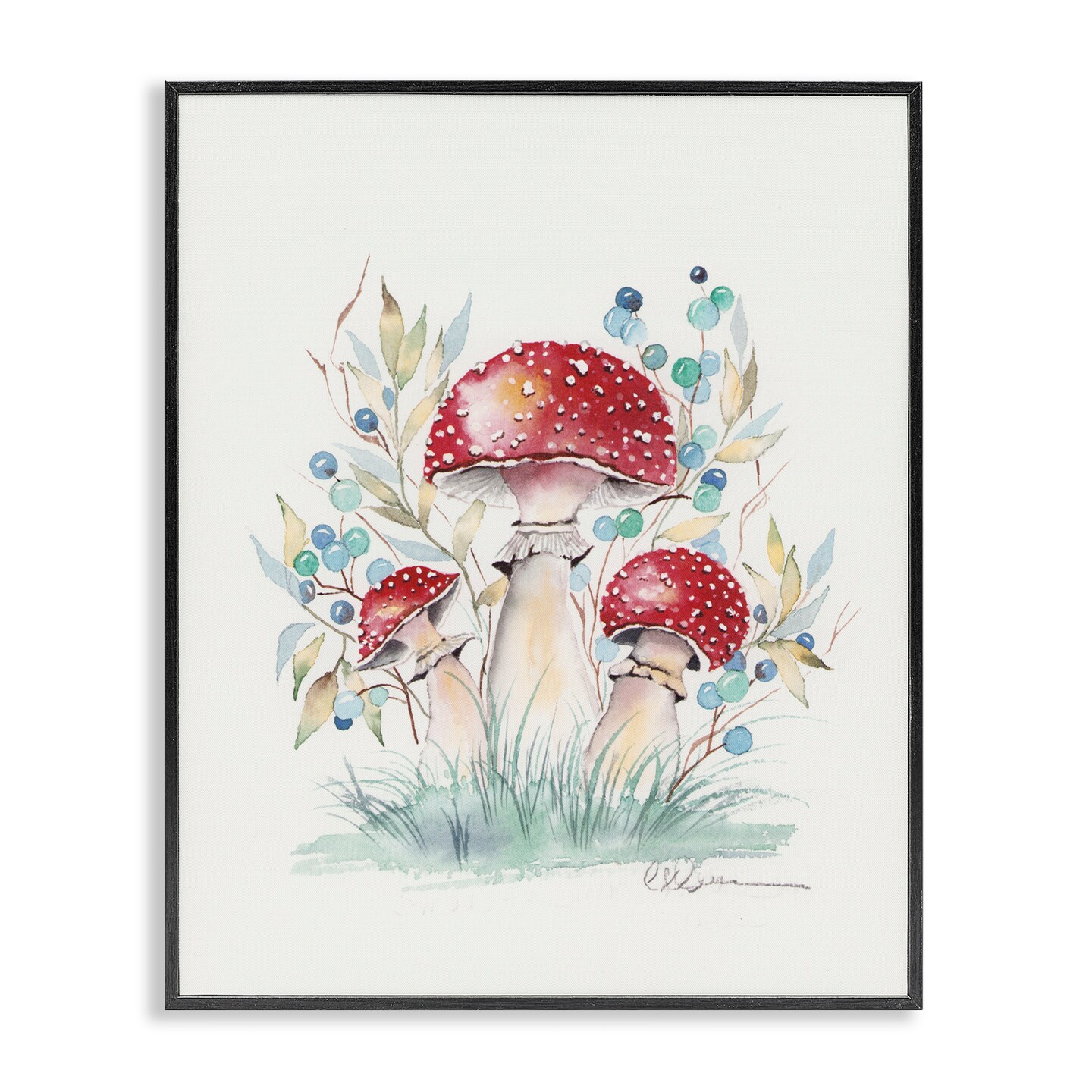Stupell Industries Toadstool Mushroom Trio Framed Giclee, design by Cady Driver