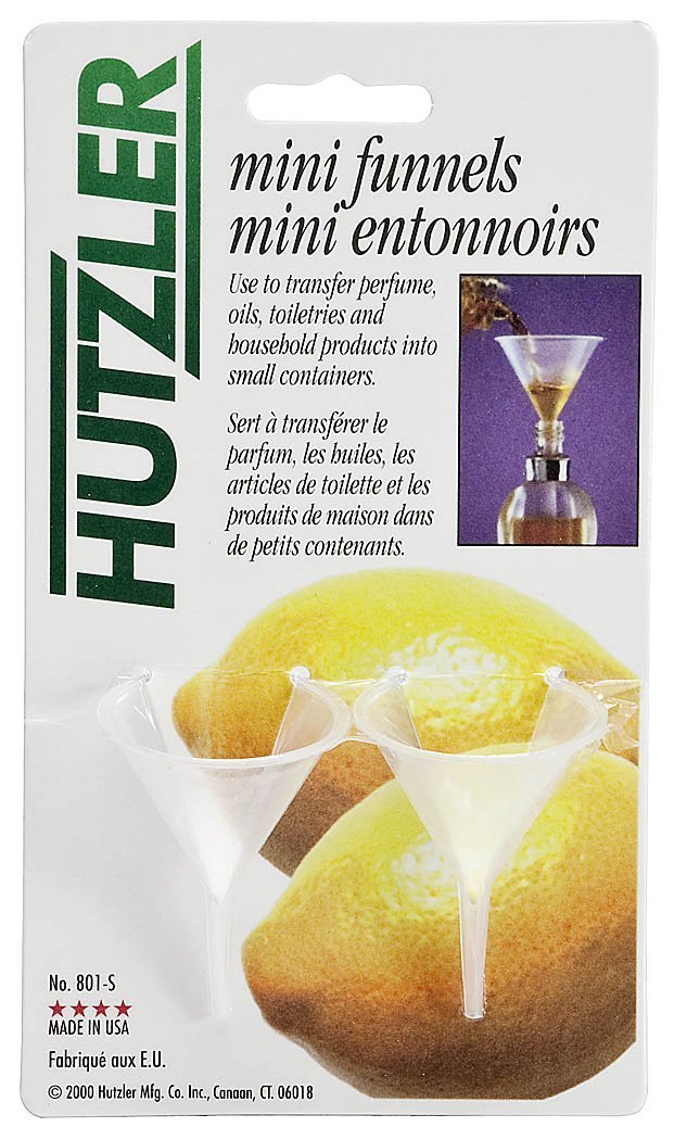Hutzler 1oz Mini Funnel 2 Pack - Container Bottle Transfer Tool