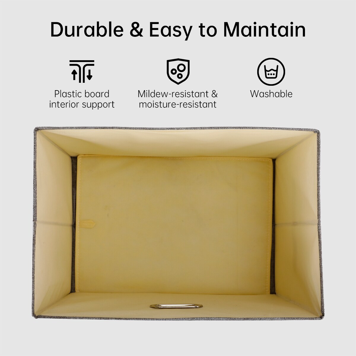 VUSIGN 12″ × 16.8″ Wardrobe Flip‑Top Storage Box Large Dark Gray – Large Dark Gray Flip-Top Fabric Organizer Bin for Closet & Shelf, 12″ × 16.8″ (2-Pack)