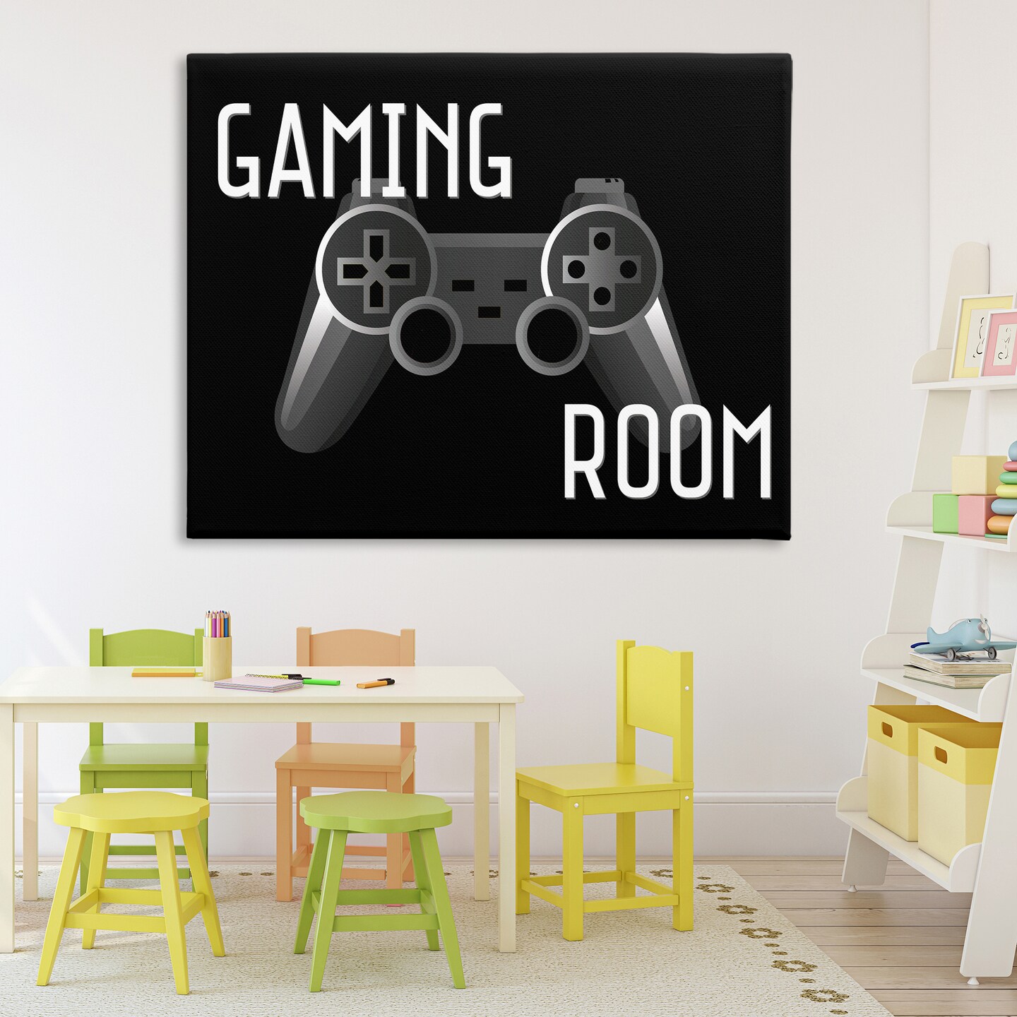 Stupell Industries Gaming Room Black Controller Canvas, design by Kim Allen
