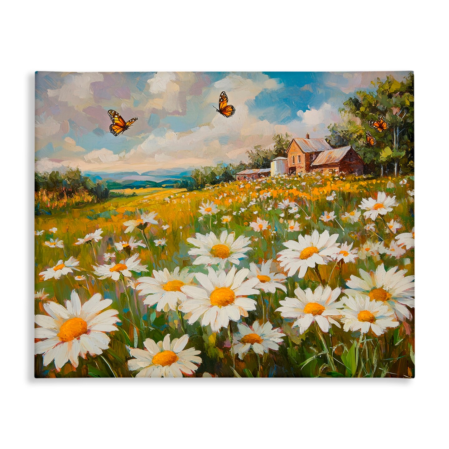 Stupell Industries Butterfly Dream Daisy Field Canvas, design by Petal Prints Design