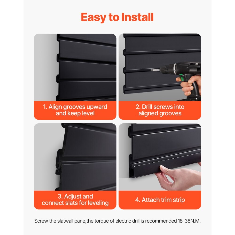 PVC Slat Wall Panel Modular Design Easy Install Adjustable Storage and Display Panel