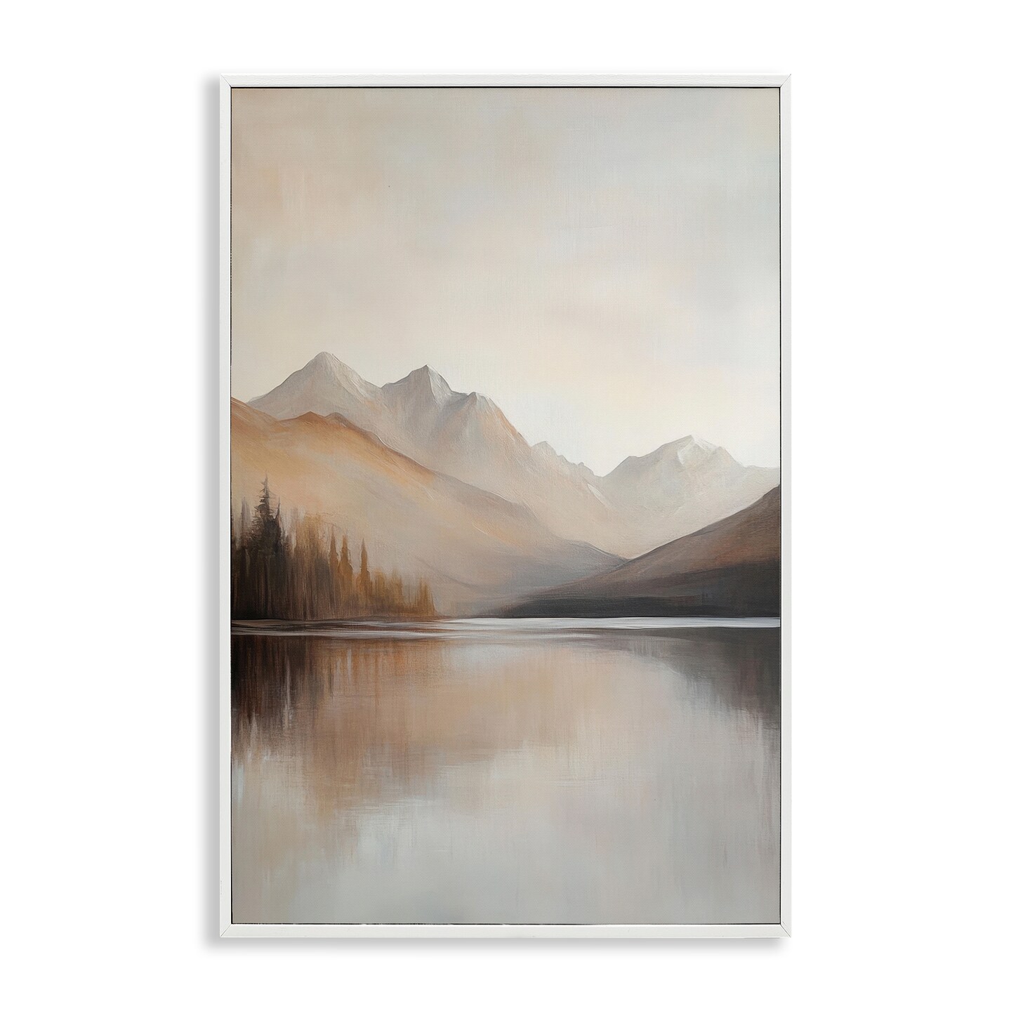 Stupell Industries Muted Lake Neutral Landscape Framed Giclee, design by Petal Prints Design