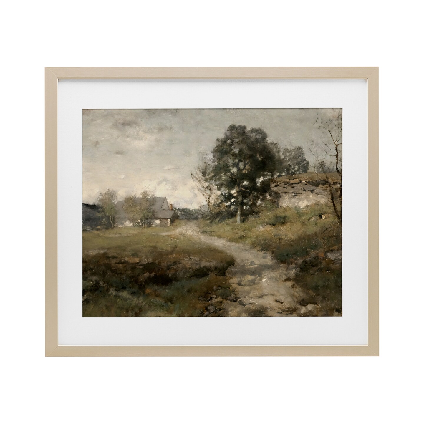 Stupell Industries Vintage Farmhouse Scenic Landscape Framed Print Under Glass, design by Riley B