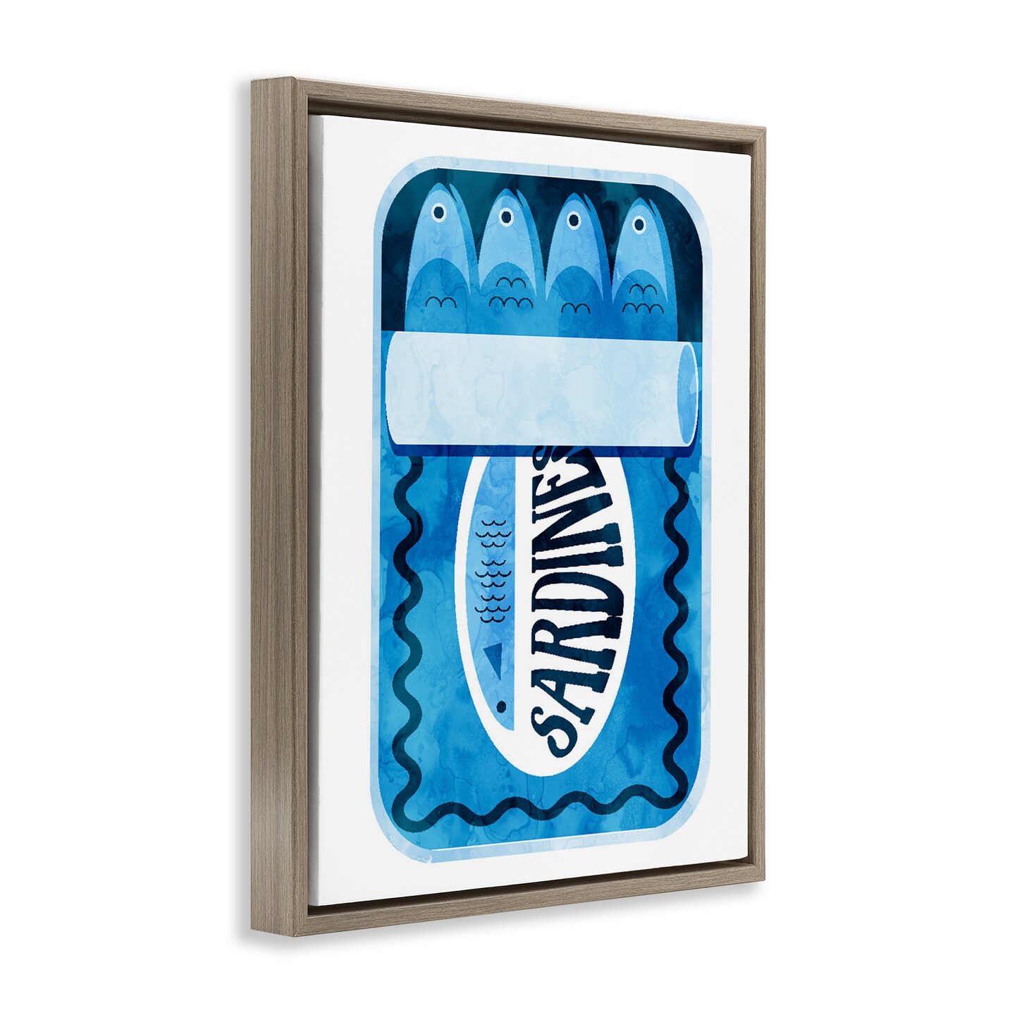 Stupell Industries Retro Blue Sardine Tin Floating Frame, design by Daphne Polselli