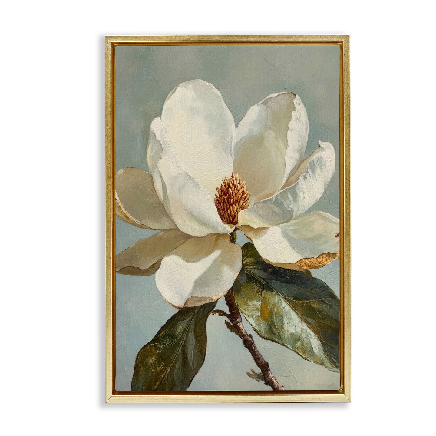Stupell Industries Blossomed White Magnolia Floral Floating Frame, design by Petal Prints Design