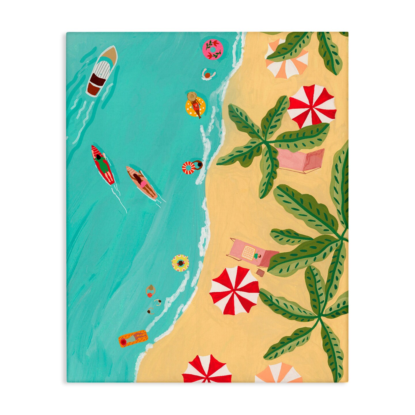 Stupell Industries Busy Beach Day Hangout Canvas, design by Nabeela Rumi