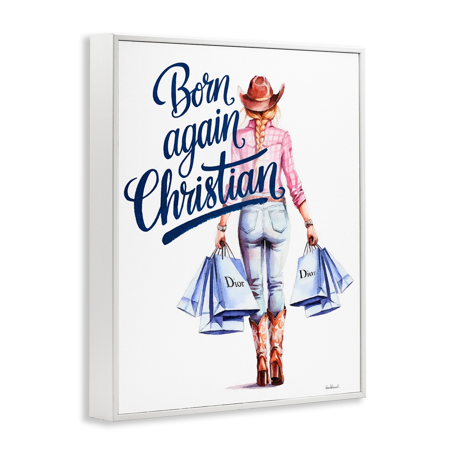 Stupell Industries Born Again Christian Cowgirl Framed Giclee, design by Amanda Greenwood