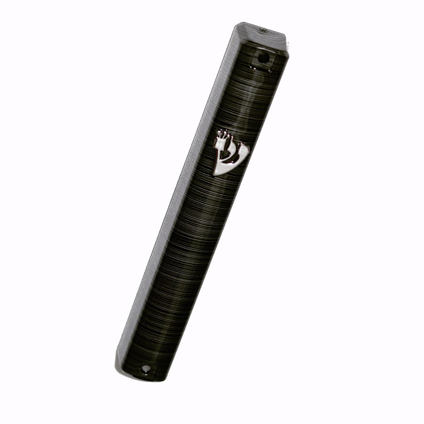 Textured Black Grey Mezuzah Case