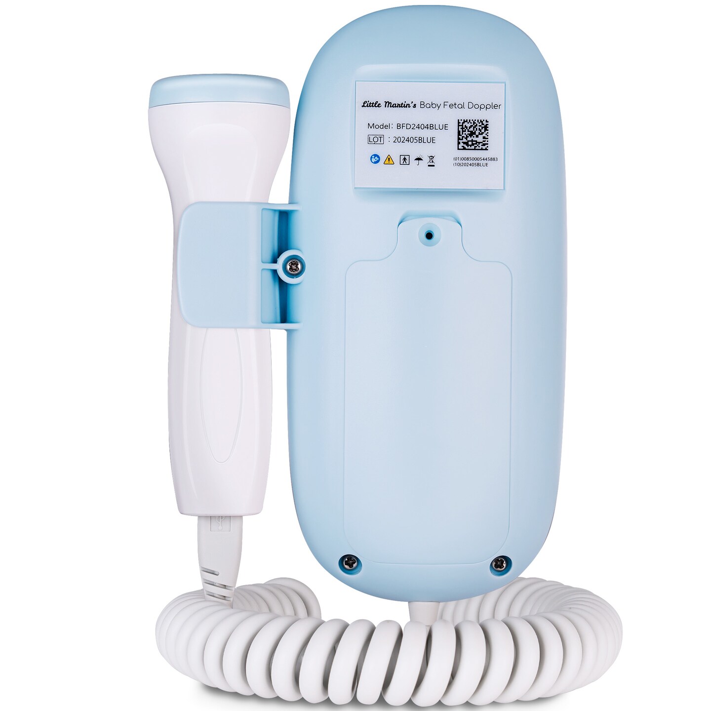 Little Martin&#x27;s: Portable Ultrasound Fetal Doppler - Blue - Safe Fetal Monitor Device, Heartbeat Detector, Pregnancy, FDA Cleared, Headphone Jack
