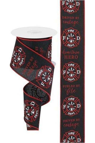 2.5&#x22; Firefighter Badge Ribbon: Black (10 Yards)