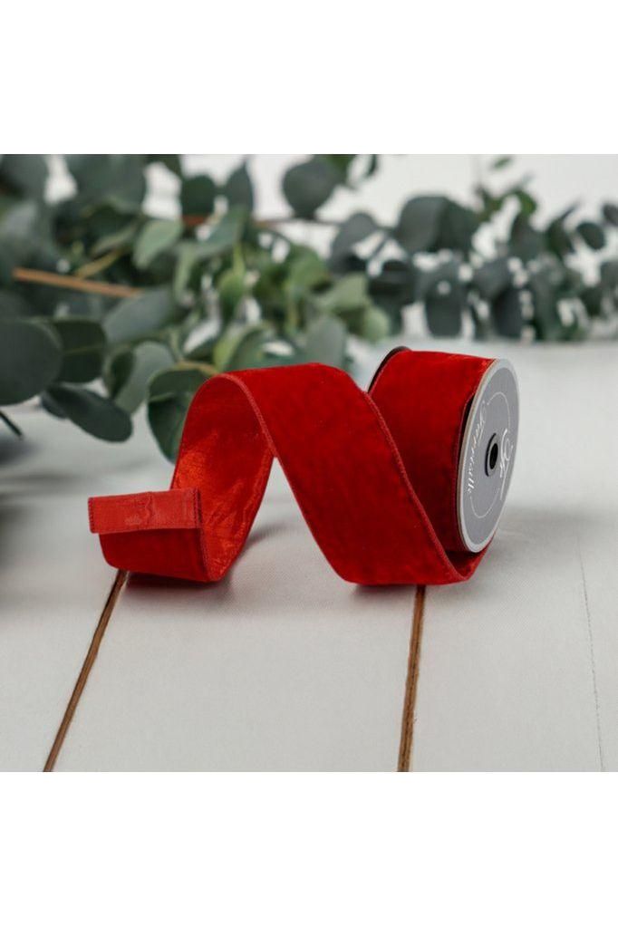 2.5&#x22; Velvet Luster Ribbon: Red (10 Yards)
