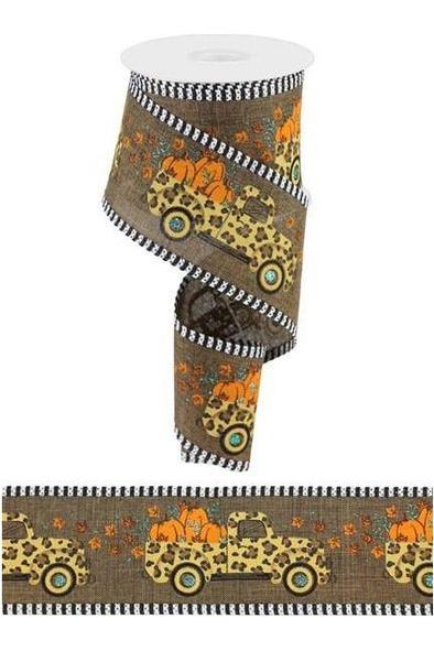 2.5&#x22; Leopard Truck Stripe Edge Ribbon: Brown (10 Yards)