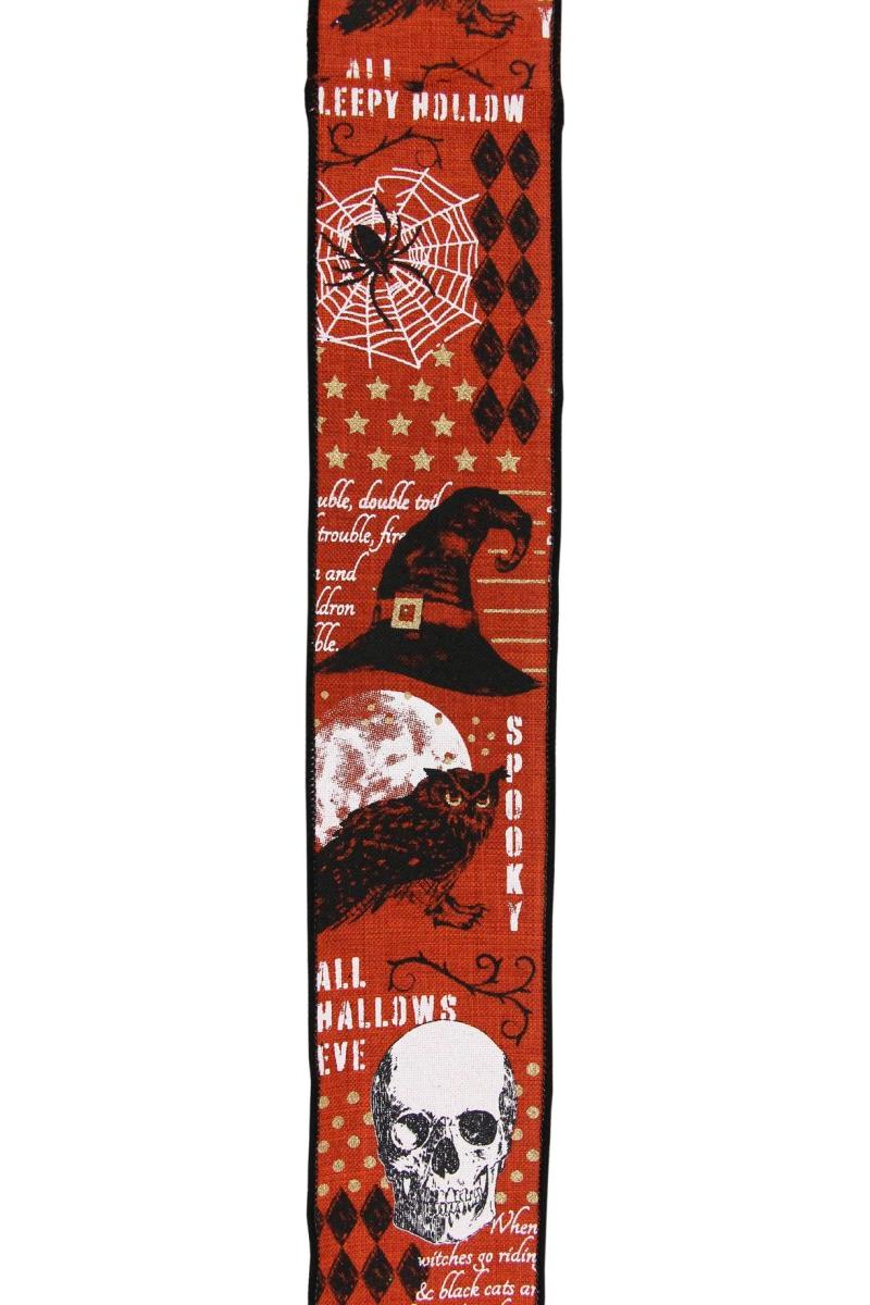 2.5&#x22; Vintage Halloween Ribbon: Orange (10 Yards)