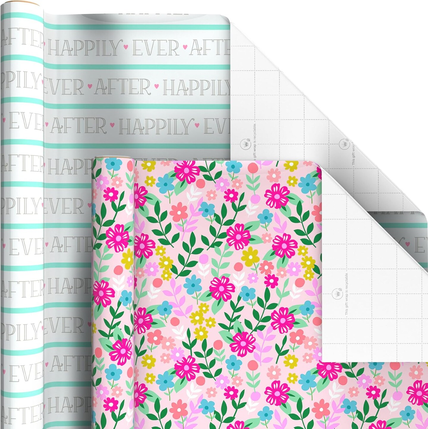Wrapping Paper Rolls for Graduation, Birthday Set of 6 Assorted Rolls