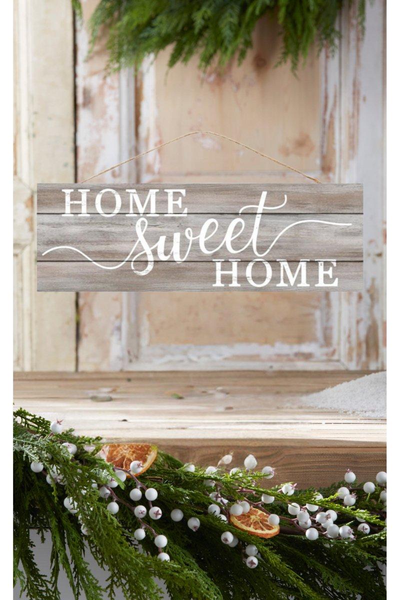 15&#x22; Wooden Sign: Home Sweet Home (Grey Washed)
