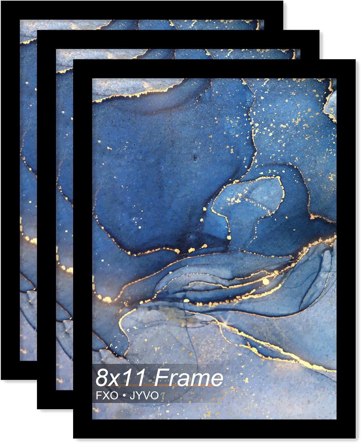 8x11 Picture Frame Set of 3, Black Frame for 8 x 11 Inch Picture Poster Photo, Light Weight and High Transparent 8 by 11 Frame for Wall - 3 Pack/Black/8&#x22;x11&#x22;