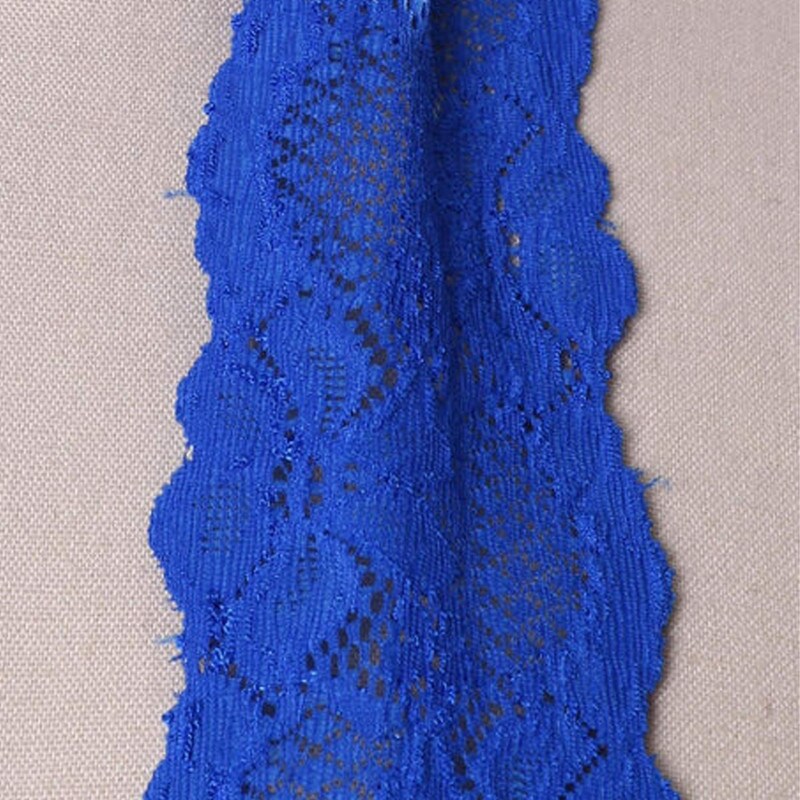 2 Yards Royal Blue Stretch Lace Trim Wide Floral Elastic Ribbon 2.5&#x22; for Sewing Lingerie &#x26; Crafts