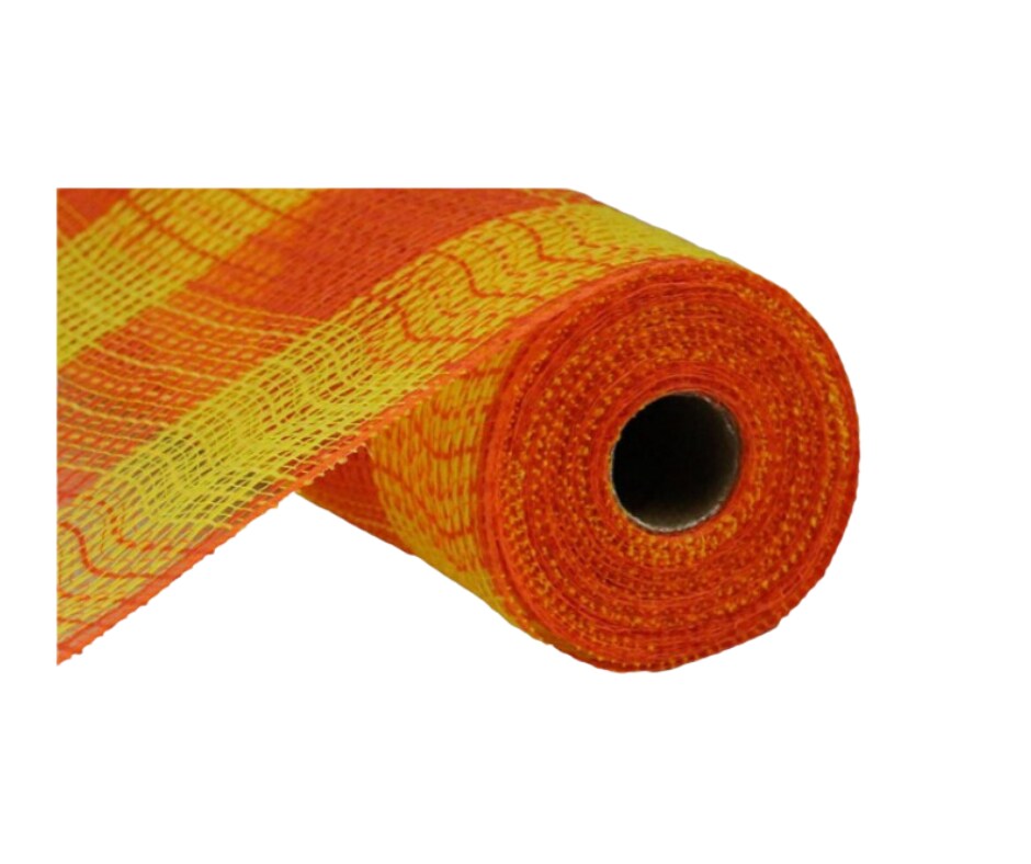 Orange Yellow Faux Jute Deco Mesh &#x2013; 10.25&#x22;x10yd Roll-RY8315B4