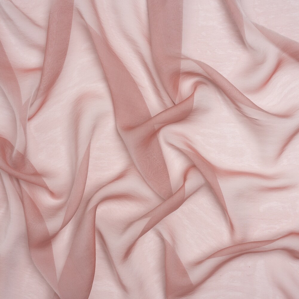 1 Yard Luxury Chiffon Like Silk Voile 54" Wide Light Gray & Mauve Sheer Fabric for Gowns