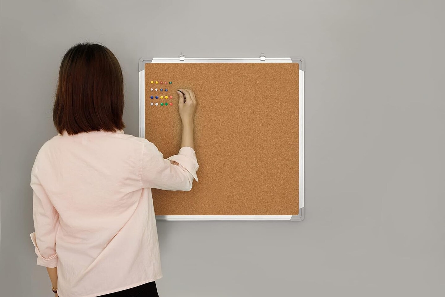Cork Board Set - Bulletin Corkboard 24 x 24 inch(Cork 24x24&#x22;)