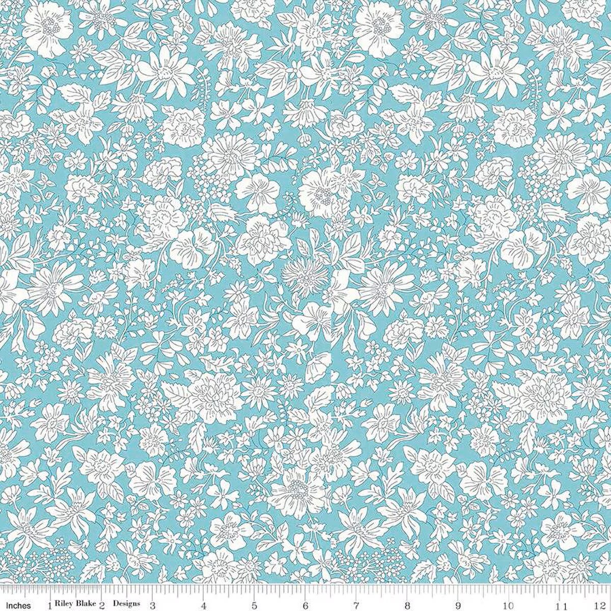 Fabric Liberty Mermaid Emily Blossom 107" Wide Back by the Quarter Yard 0166W7411A