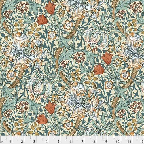 Fabric FreeSpirit Morris & Co. Autumn Golden Lily by the Quarter Yard PWWM028.AUTUMN